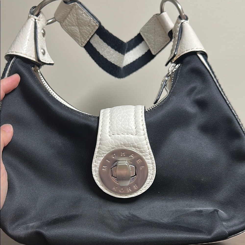 Michael Kors Black and White Shoulder Bag